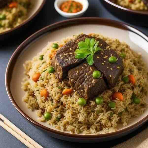 Плов с бараниной и бурым рисом
